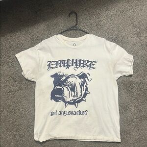 White Graphic T-Shirt with Bulldog Print